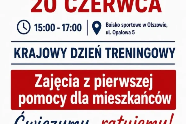 Krajowy Trening Pierwszej Pomocy w Olszowej – już 20 czerwca