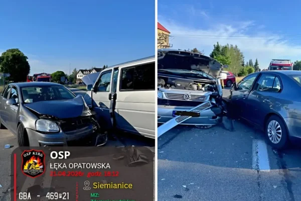 Wypadek trzech samochodów na DK11 w Siemianicach