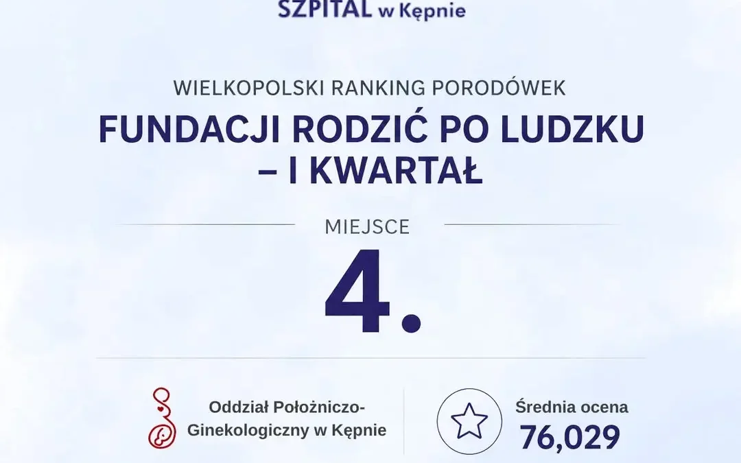 Oddział położniczo-ginekologiczny w Kępnie z 4. miejscem w rankingu porodówek