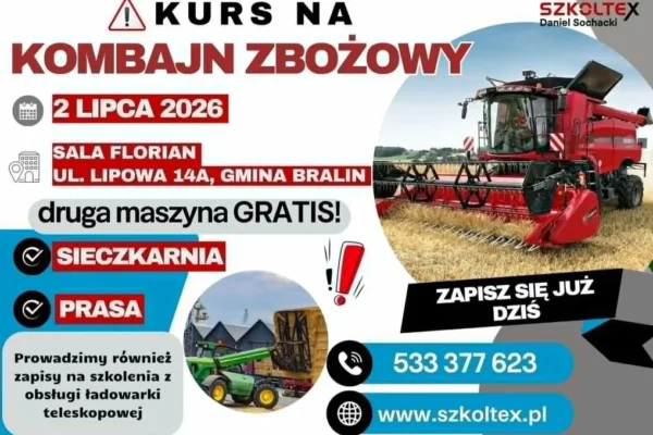 Szkolenia z obsługi kombajnów i wózków widłowych – zapisy trwają