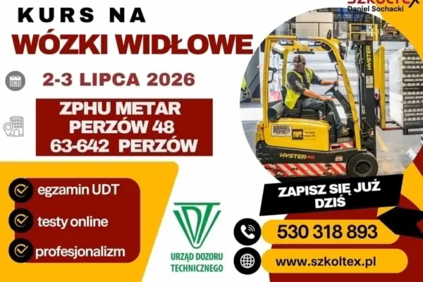 Kurs na wózki widłowe w Perzowie – 2-3 lipca 2026