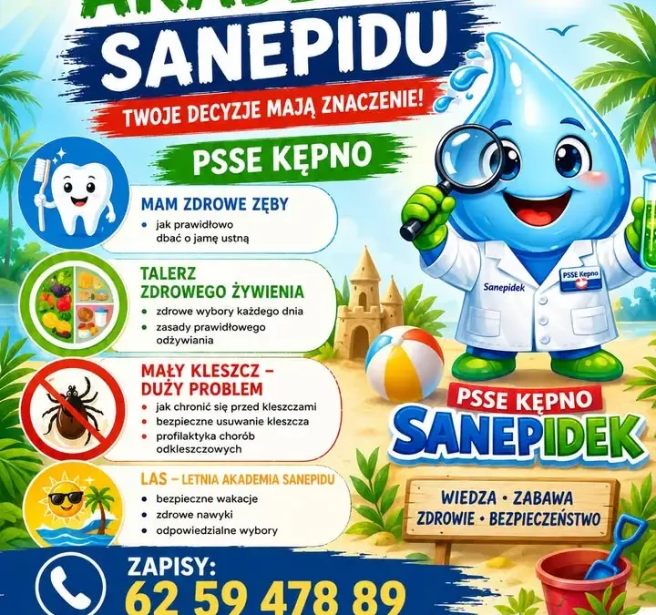 Powiatowa Stacja Sanitarno-Epidemiologiczna w Kępnie zaprasza do Letniej Akademii Sanepidu