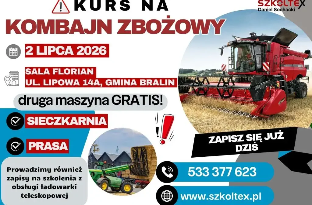 Szkolenia dla mieszkańców powiatu na wózki widłowe i maszyny rolnicze
