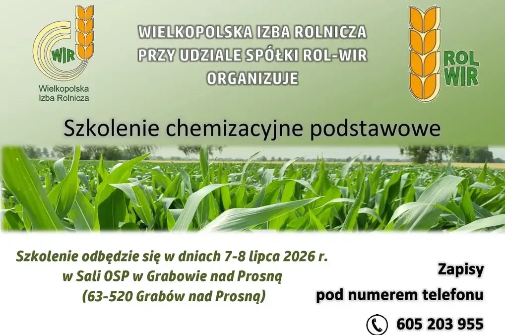 Szkolenie chemizacyjne podstawowe w Grabow nad Prosną – 7-8 lipca