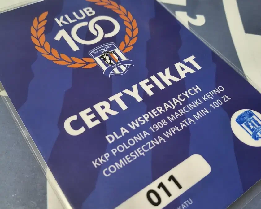Polonia 1908 Marcinki Kępno wznawia akcję „Klub 100” – wspieraj klub od 100 zł miesięcznie