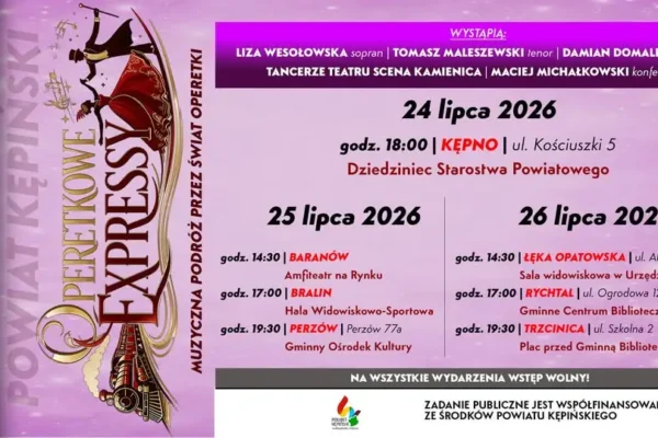 Operetkowy Express zagra w Baranowie i okolicach – muzyczna podróż przez świat operetki