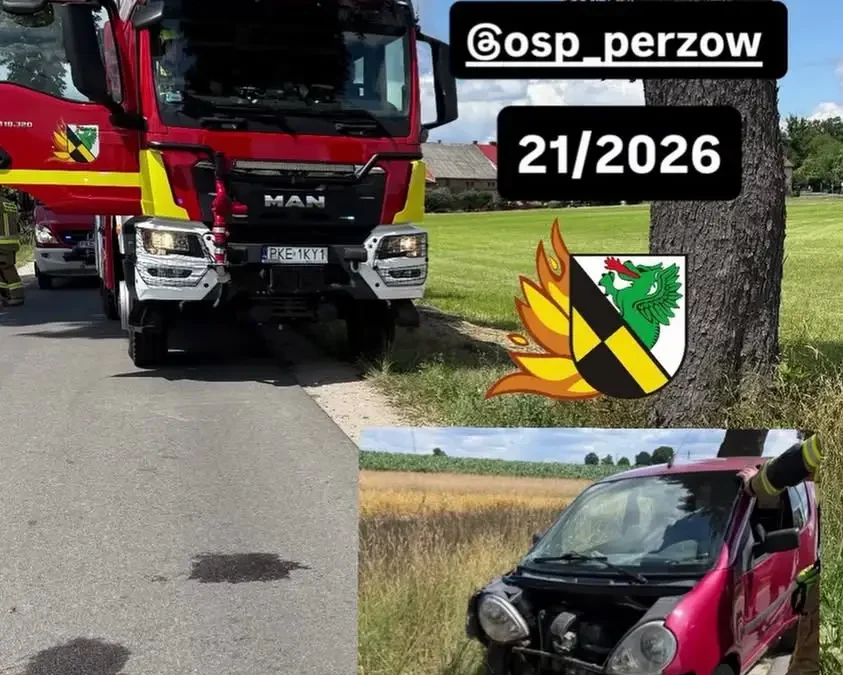 Wypadek w Domasłowie: interwencja straży pożarnej i służb ratunkowych