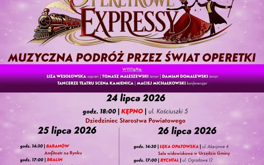 Operetkowe Expressy – bezpłatny koncert w Perzowie 25 lipca