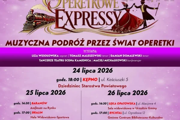 Operetkowe Expressy – bezpłatny koncert w Perzowie 25 lipca