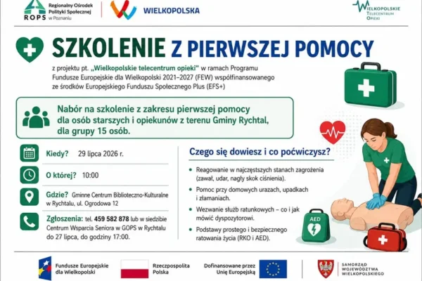 Bezpłatne szkolenie z pierwszej pomocy dla seniorów i opiekunów w Rychtalu