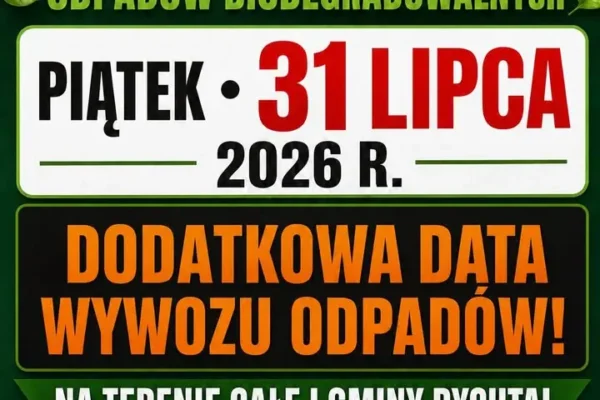 Dodatkowy wywóz bioodpadów w Gminie Rychtal 31 lipca