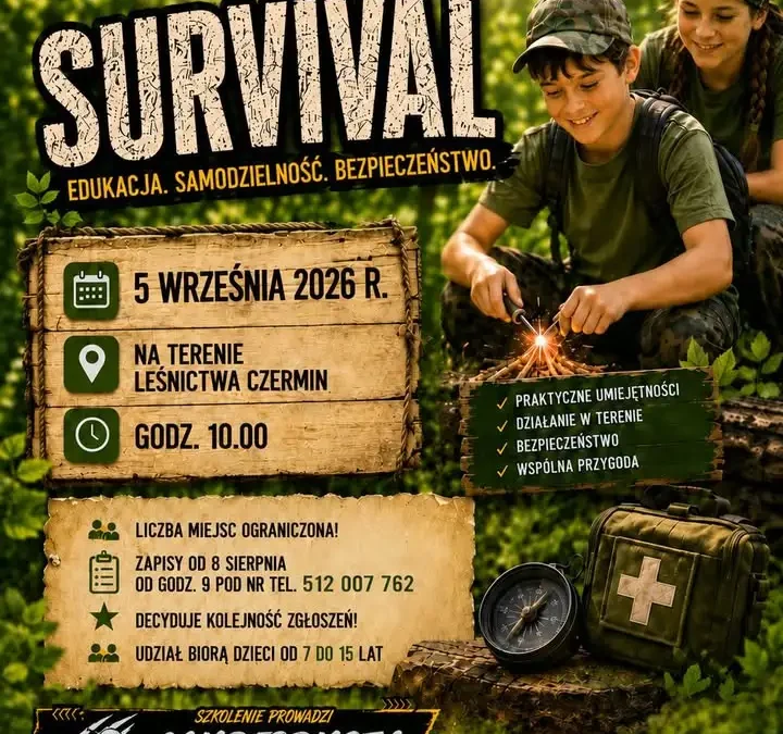Survival 2026 w Czerminie – przygoda dla dzieci i młodzieży