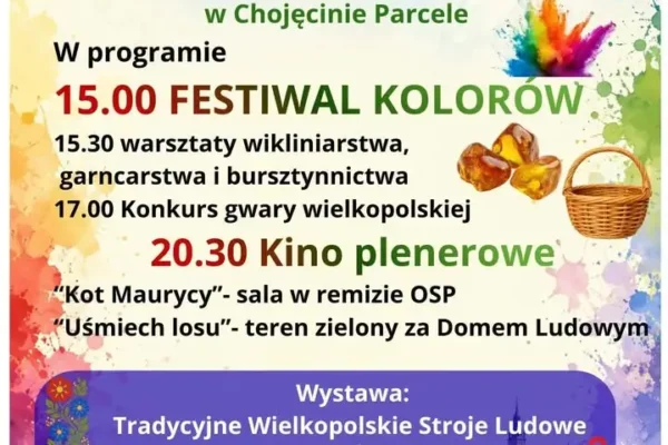 Festiwal „Kolory Wielkopolski” w Chojęcinie-Parcelach – kino, warsztaty i konkurs gwary