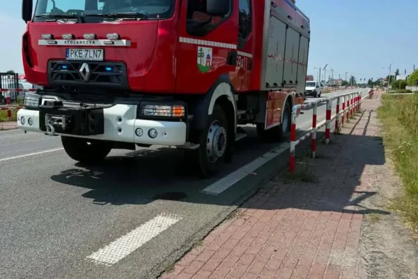 Kolizja na ul. Kępińskiej w Bralinie – działania OSP Bralin