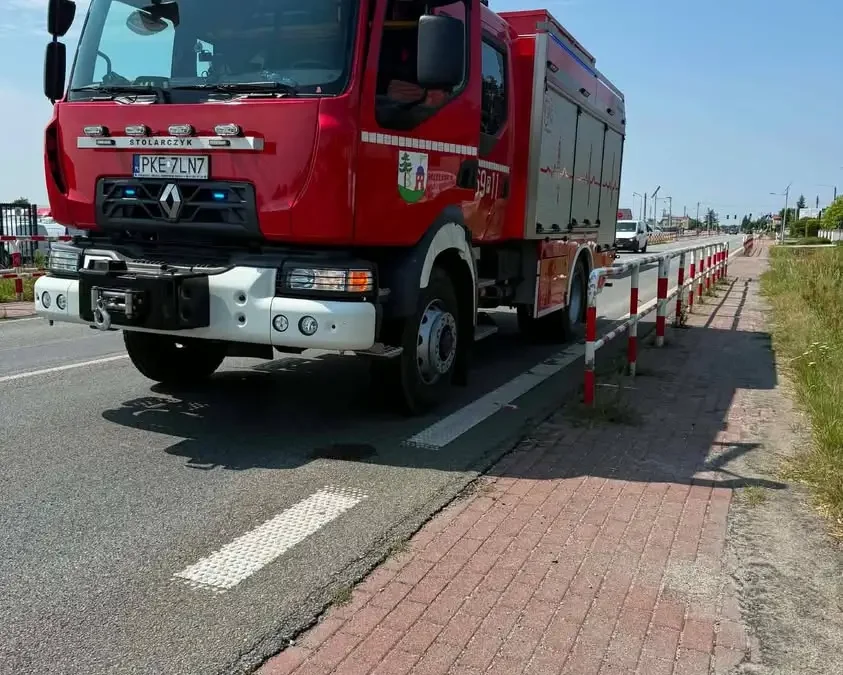 Kolizja na ul. Kępińskiej w Bralinie – działania OSP Bralin