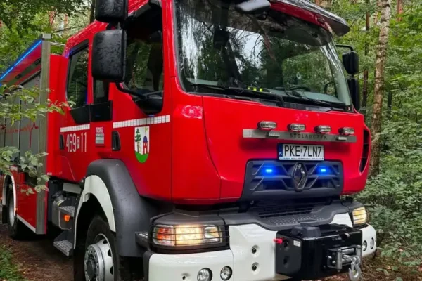 Powalone drzewo w Weronikopolu – interwencja OSP Bralin