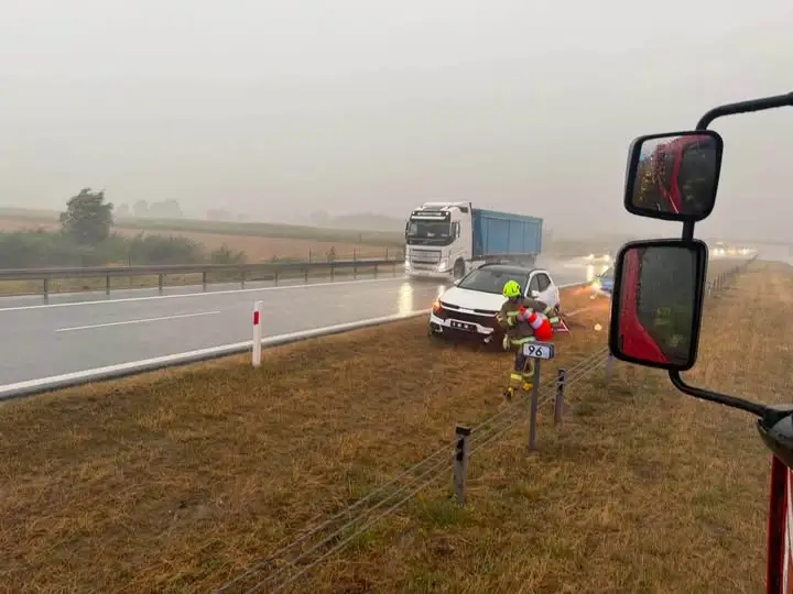Kolizje na trasie S8 w rejonie Kępna – interweniowały straż pożarna i policja