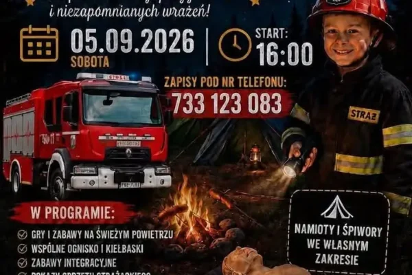 Nocowanie za remizą OSP Bralin – integracja młodych strażaków