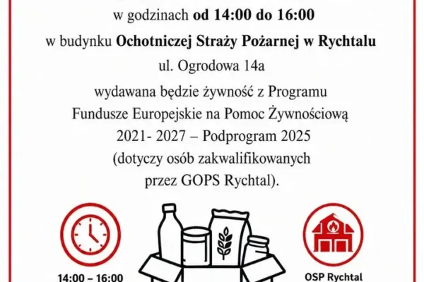 Wydawanie żywności w Rychtalu – 2 września 2026 w OSP
