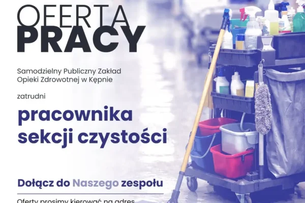 Szpital w Kępnie szuka pracownika sekcji czystości – CV można przesyłać mailem
