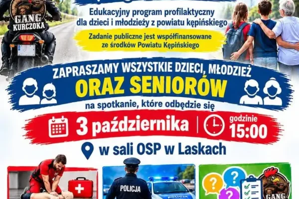 Gang Kurczoka zaprasza na spotkanie o bezpieczeństwie drogowym w Laskach