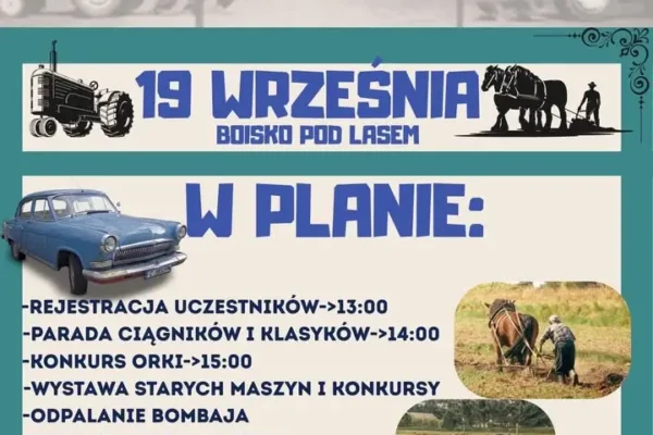 Konkurs orki i wystawa starych maszyn w Słupi pod Kępnem