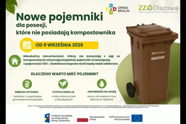 Gmina Bralin: bezpłatne pojemniki na bioodpady od 12 września