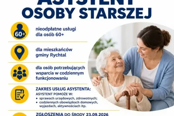 Bezpłatny asystent dla seniorów 60+ z Gminy Rychtal – trwają zapisy