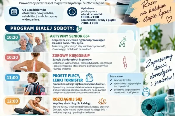 Nowe otwarcie fizjoterapii ambulatoryjnej w Grębaninie – Biała Sobota z rehabilitacją