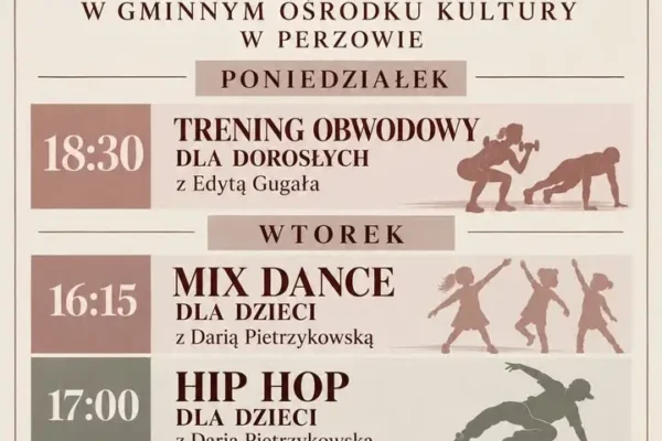 Nowy grafik zajęć sportowych w GOK Perzów – trening obwodowy od 5 października