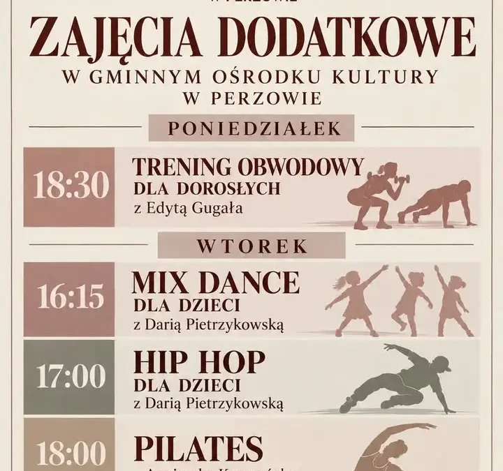 Nowy grafik zajęć sportowych w GOK Perzów – trening obwodowy od 5 października