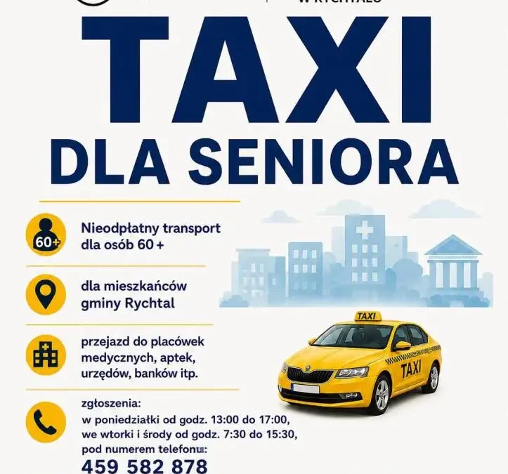 Bezpłatne „Taxi dla Seniora” w Gminie Rychtal – sprawdź, jak zamówić przejazd