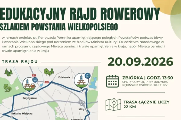 Edukacyjny rajd rowerowy szlakiem Powstania Wielkopolskiego w Kępnie
