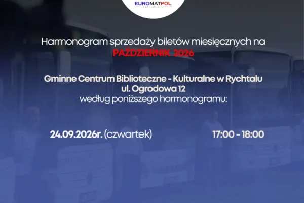 EUROMATPOL: sprzedaż biletów autobusowych na październik w Rychtalu
