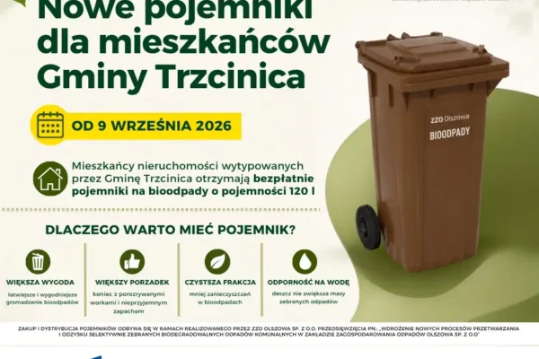 Gmina Trzcinica: rusza dystrybucja darmowych pojemników na bioodpady