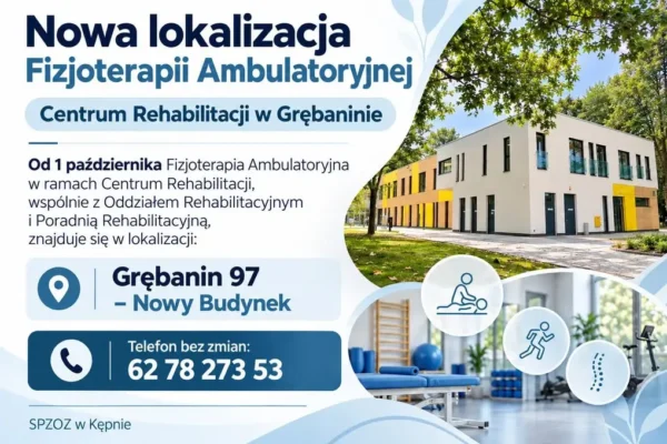 Fizjoterapia ambulatoryjna od października w nowym Centrum Rehabilitacji w Grębaninie