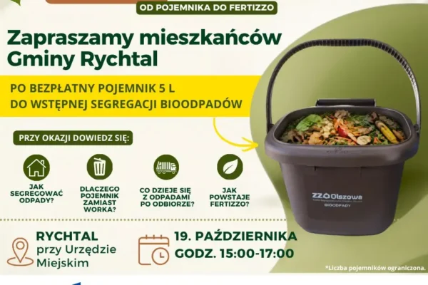 Gmina Rychtal zaprasza na spotkanie o segregacji bioodpadów – z bezpłatnym pojemnikiem 5L