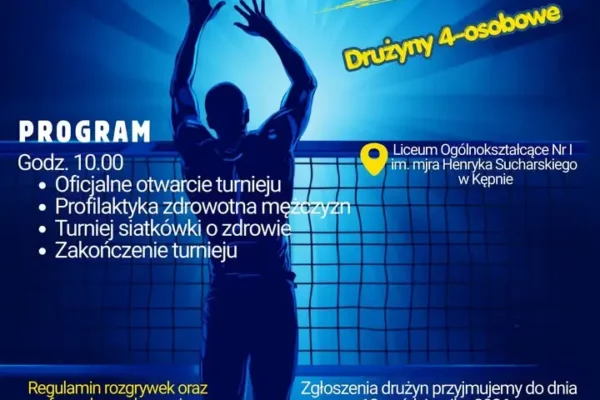 Turniej siatkówki o zdrowie „Męska Sprawa” w Rychtalu – 17 października 2026