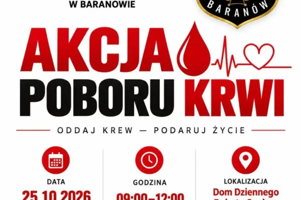 Akcja poboru krwi w Baranowie – 25 października 2026
