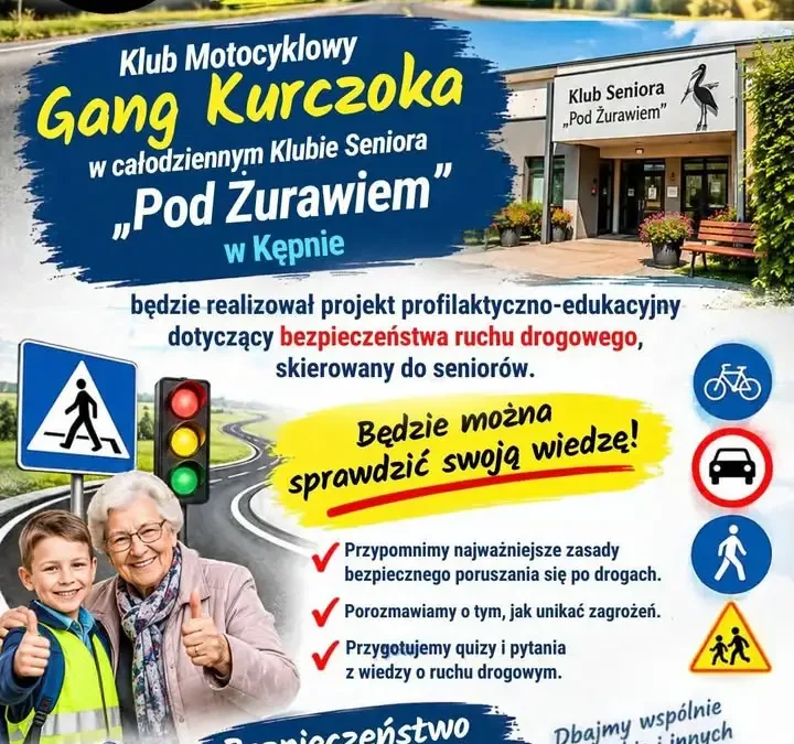 Gang Kurczoka uczy seniorów bezpieczeństwa na drodze – spotkanie w Kępnie