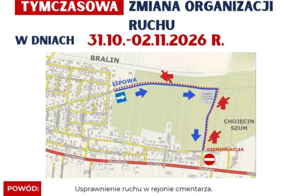 Bralin: zmiany w ruchu przy cmentarzu na Wszystkich Świętych