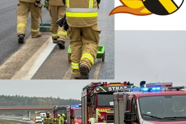 Plama ropopochodna na S8 pod Słupią – akcja strażaków
