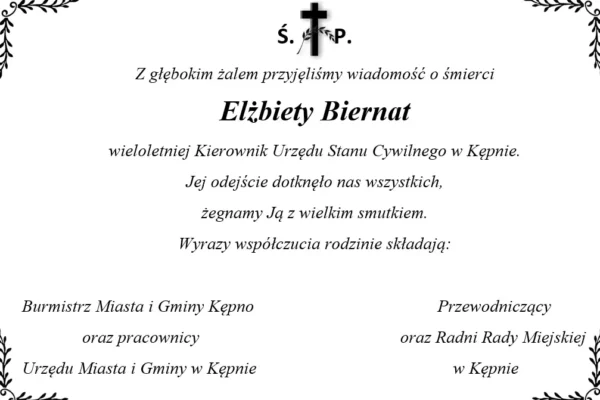 Zmarła Elżbieta Biernat – wieloletnia kierownik USC w Kępnie